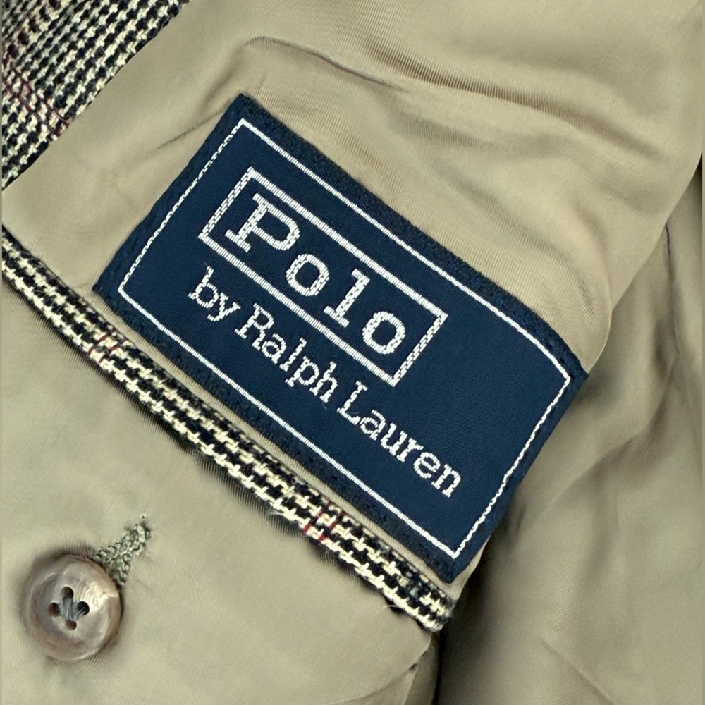 Ralph Lauren Beige and Black Houndstooth Blazer